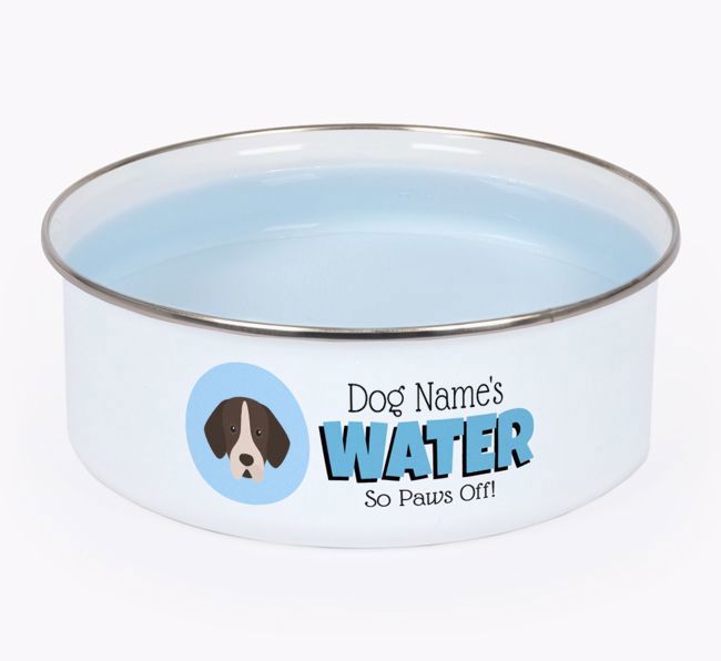 Water, Paws Off: Personalized {breedFullName} Enamel Dog Bowl